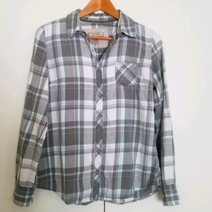 Gray/grey and Light Green Flannel Shirt